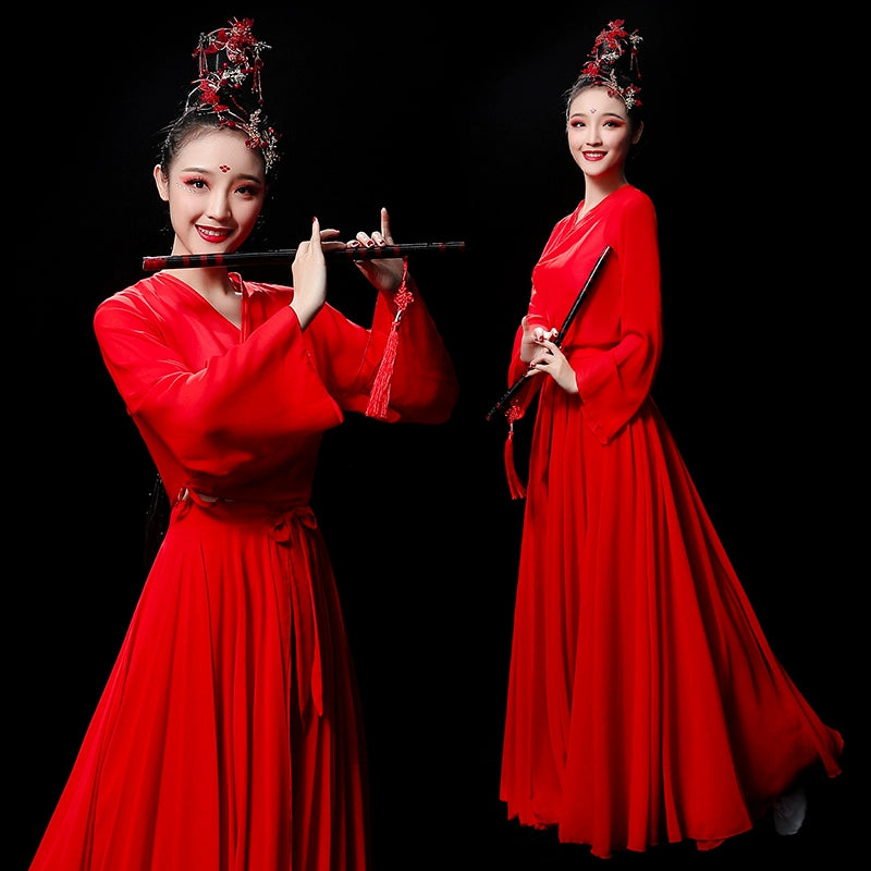Chinese Folk Dance Costume Classical Dance Costume Chinese wind opening dance dress Modern Dance Costume Fairy Dress Adult - Moderndancedress.com