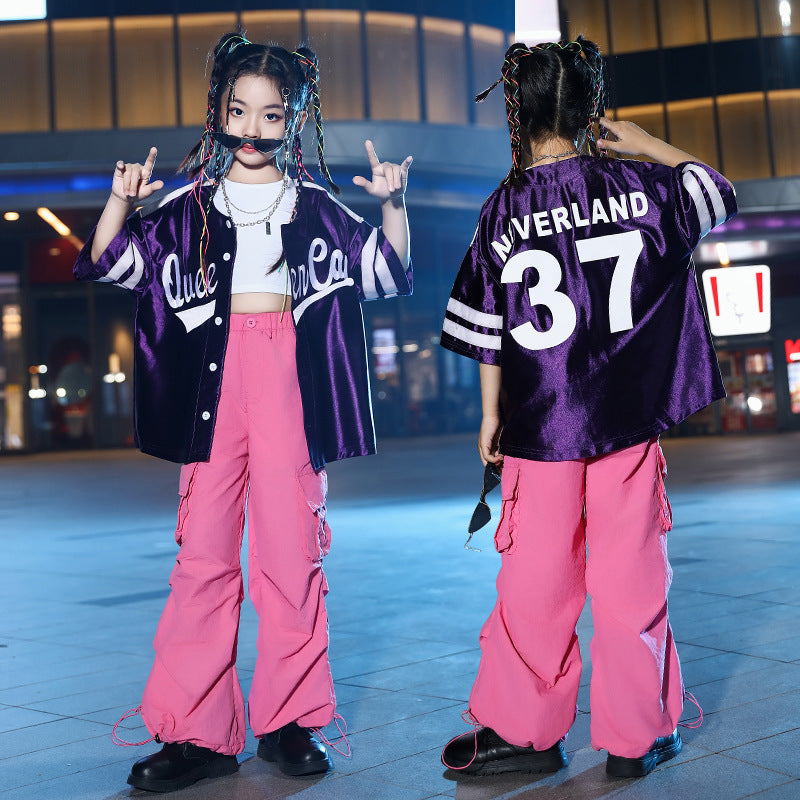 Children's Jazz Hip Hop Jazz Dance Costume Children Hip-Hop Trendy Girls Jazz Costume - Moderndancedress.com