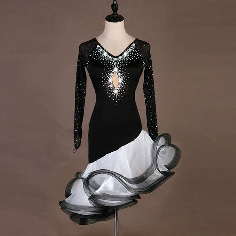 Latin Dance Dresses Modern Dance Skirt Waltz Ballroom Waltz Group Dance Skirt