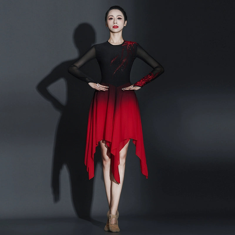 Women Girls Modern Ballet Dance Dresses Jazz Dance Costumes Youth Fashion Chorus Performance Clothing for Female - Moderndancedress.com