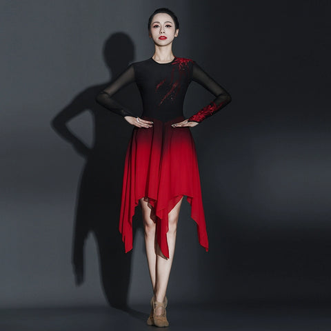 Women Girls Modern Ballet Dance Dresses Jazz Dance Costumes Youth Fashion Chorus Performance Clothing for Female - Moderndancedress.com