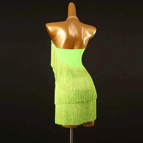 Advanced Latin Dance Competition Dress with Tassels - Professional Outfit for Competitions - Moderndancedress.com