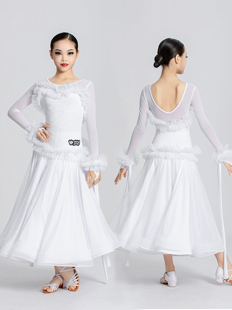 white ballroom dance dresses Sparkling Dress Smooth Dance Dress With Crystals B0015A embellished with green peridot Swarovski detailed rhinestone work White Latin Dance Dress for