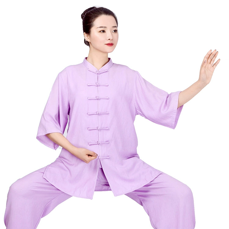 Cotton Linen Tai Chi Clothing for Women Men Chinese Kung Fu Uniforms Morning Exercises Fitness Tai Jiquan Training Clothes - Moderndancedress.com