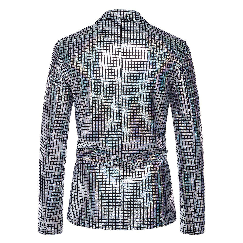 Rainbow Checkered Jazz Dance Blazers for Men Youth Concert Singers Host Cos Party Dress Up Stage Nightclub Performance Jacket for Man - Moderndancedress.com