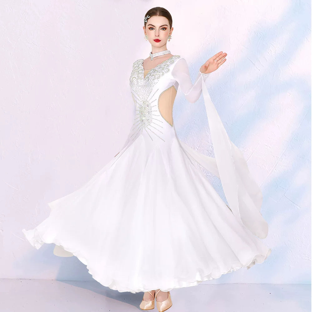 Lavender Ballroom Dance Dress - Waltz Foxtrot Competition Gown