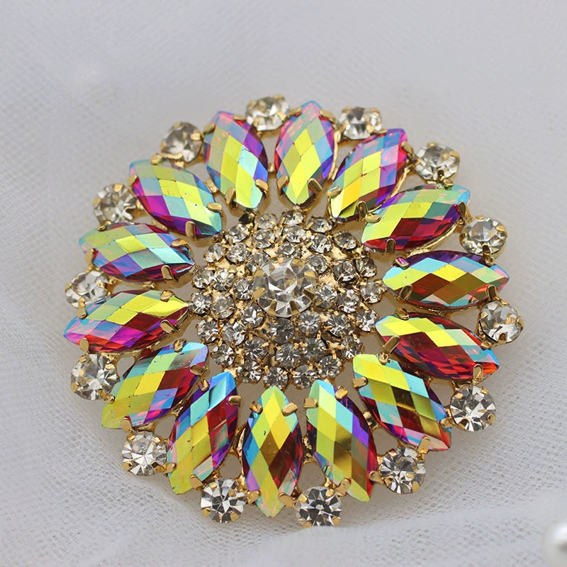 DIY bling rhinestones for dance headdress performance clothes hand sew round gemstones for jewelry bag shoes headscarf hat 5.5cm - Moderndancedress.com