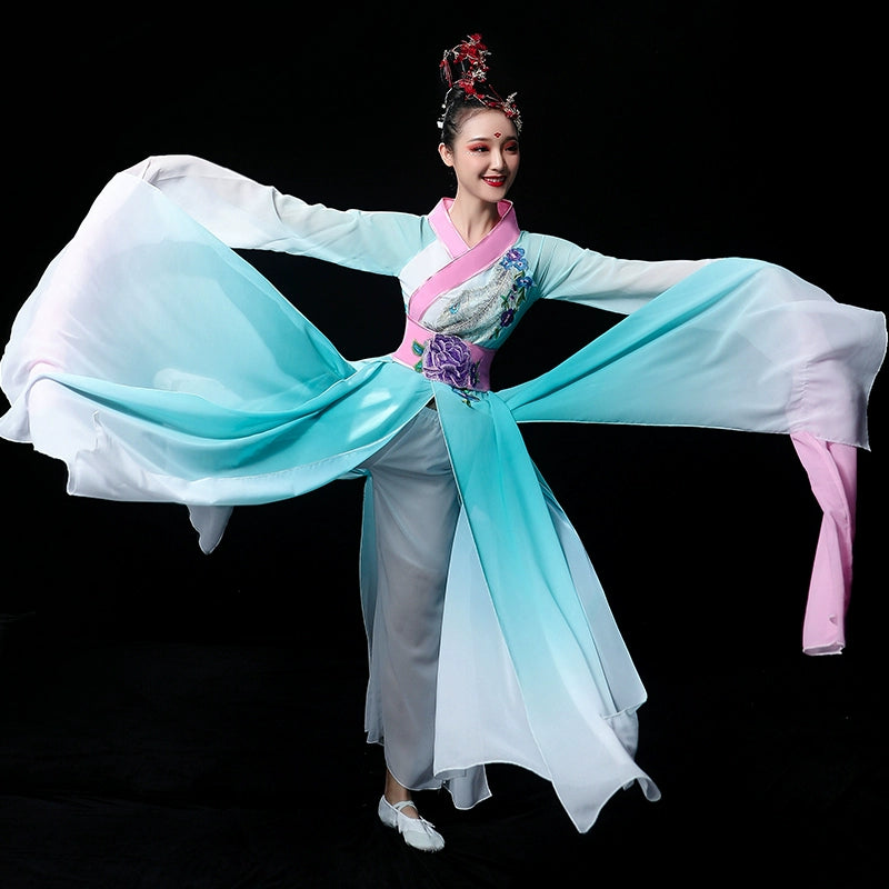 Chinese Folk Dance Costume Classical Dance Costume water sleeve dance costume Chinese wind fairy ancient style dance Caiwei DANCE ADULT - Moderndancedress.com
