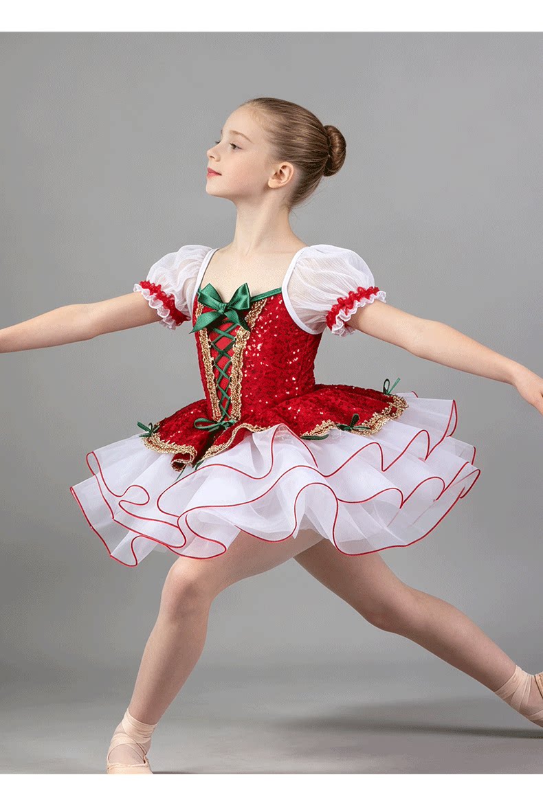 Girls Christmas Corset Ballet Tutu Dress - Nutcracker Doll Jazz Party Dance Costume