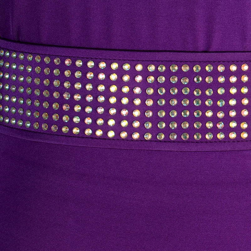 Black violet diamond-inlaid Latin dance dress competition professional sexy fringed latin rumba chacha dance dress can be customized - Moderndancedress.com