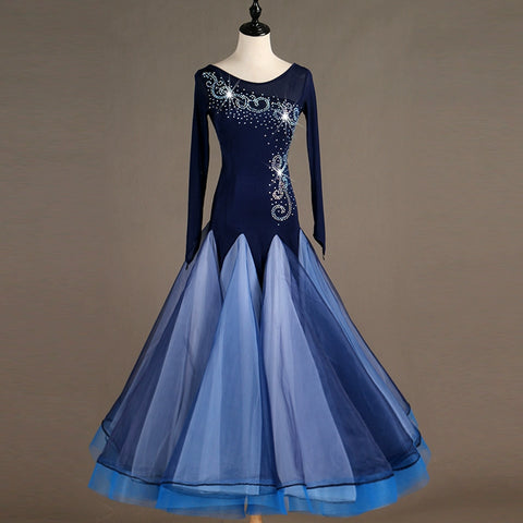 Ballroom Dance Dresses Modern Skirt Waltz Group Dance Costume National Standard Dance Dress - Moderndancedress.com