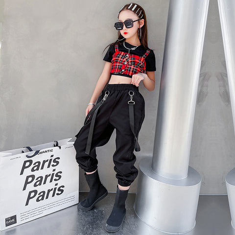 Girls jazz hip-hop jazz street costume stage performance model fashion catwalk fashion outfits for kids - Moderndancedress.com
