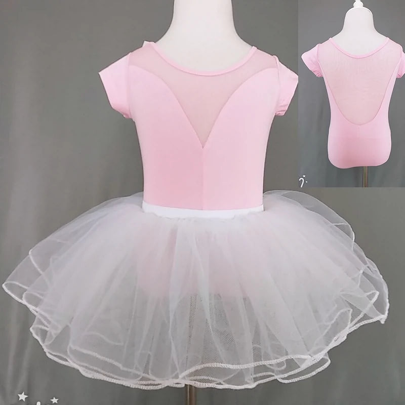 Girls Ballet Dance Dresses children's dance clothes girls' short sleeve training clothes ballet dancing clothes girls' gymnastics clothes - Moderndancedress.com