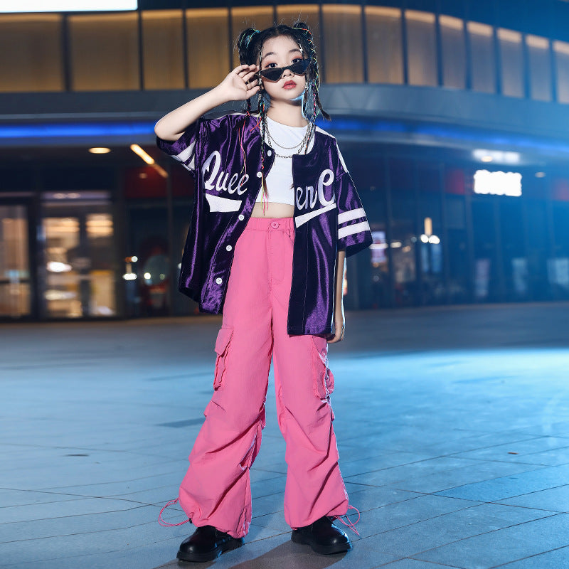 Children's Jazz Hip Hop Jazz Dance Costume Children Hip-Hop Trendy Girls Jazz Costume - Moderndancedress.com