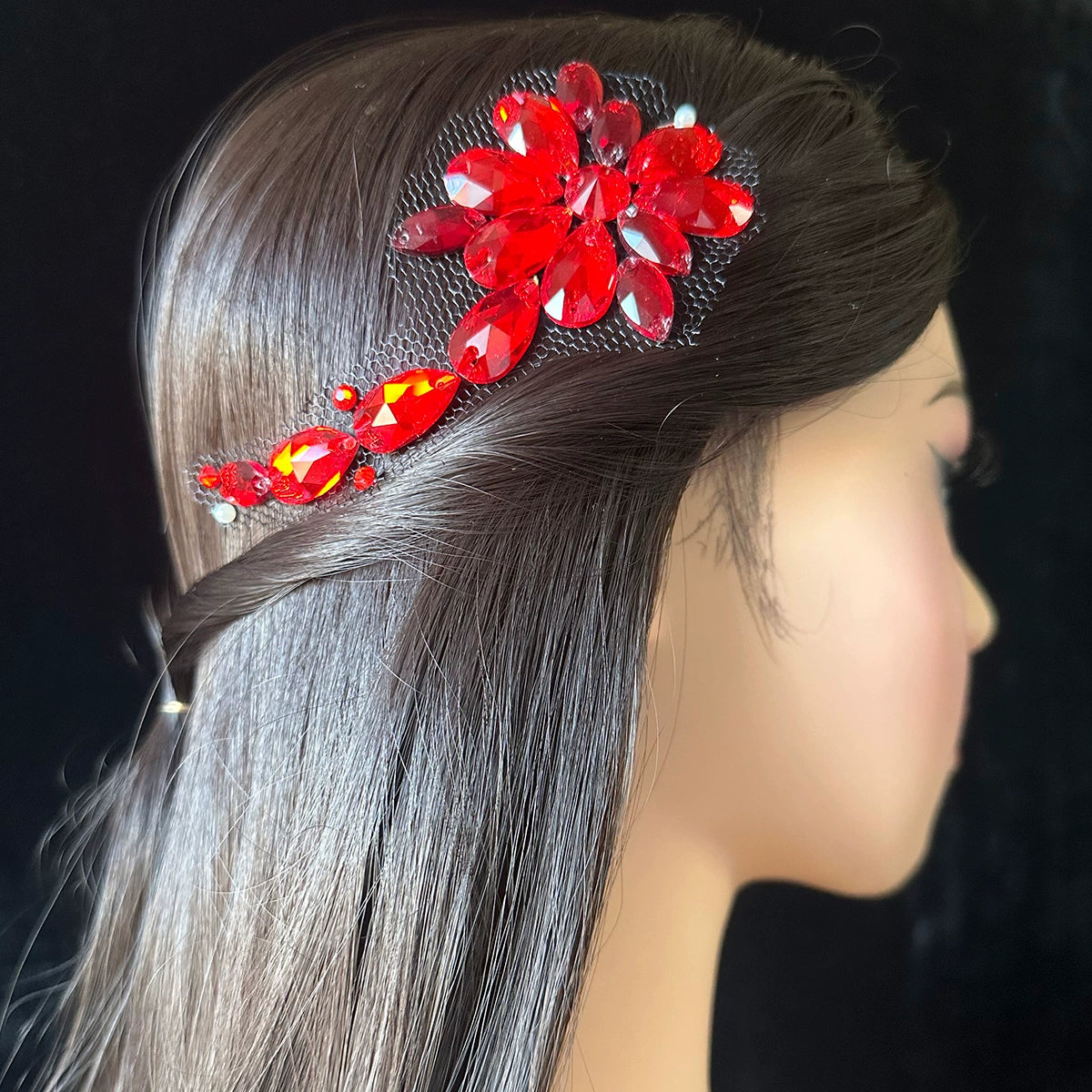 Colorful Rhinestones Ballroom Latin Headpiece for Women Girls Professional Blackpool Competition Dance Headgear Performance Headdress - Moderndancedress.com
