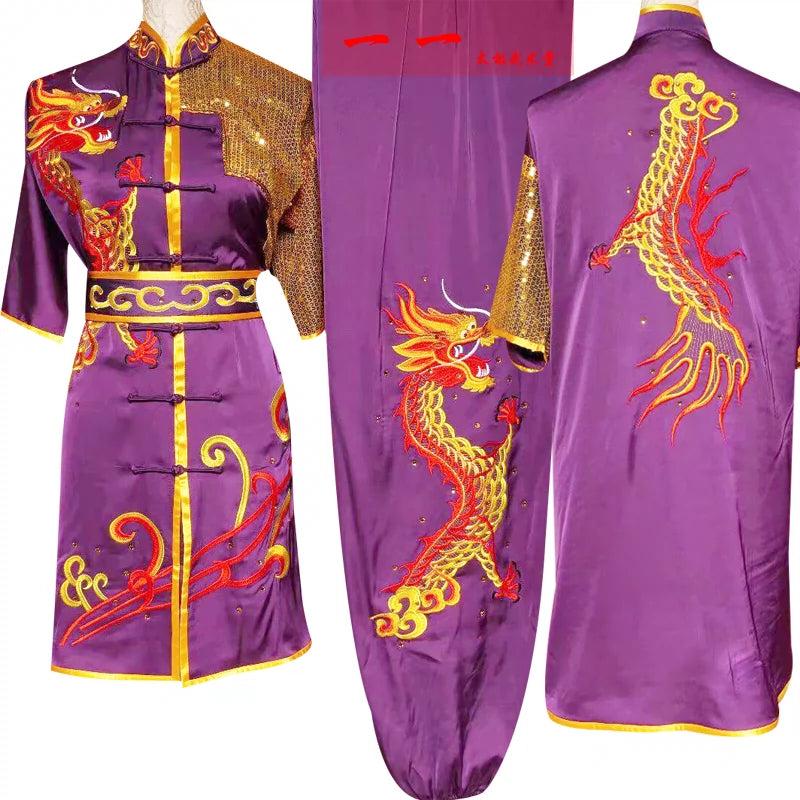 Martial Arts Clothes  Kungfu clothes Short-sleeved Wushu Costume Wushu Performance Costume Long Quan Competition Costume Men and Women Performance Costume Children Mantis Quan Qigong Practice Costume