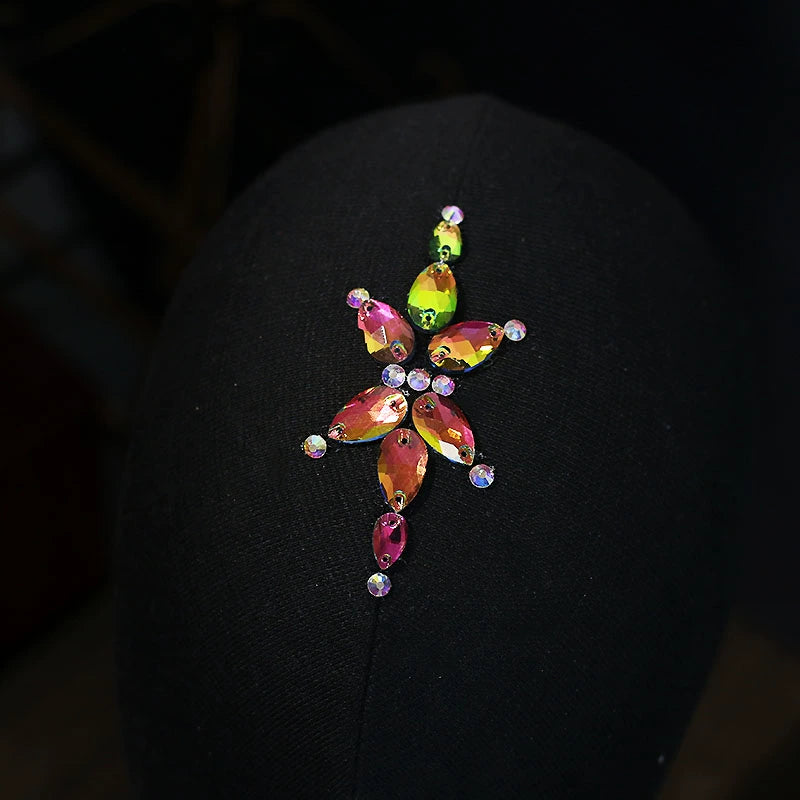 Ballroom Headpiece for Women Girls Latin Salsa Rumba Chacha Dance Headgear Forehead Jewelry Symphony Rhinestones Blackpool Competition Accessories - Moderndancedress.com