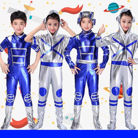 Children Animation Drama Robot Stage Cartoon Show Clothes Children&amp;apos;s Astronaut Space Suit Modern Dance Show Clothes