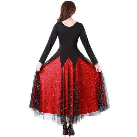 Women's Ballroom Dance Dresses Modern dress Tango Waltz dress - Moderndancedress.com