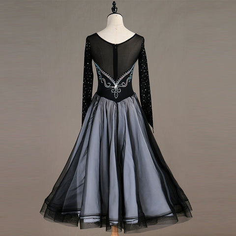 Ballroom Dance Dresses Dresses for modern dance with diamonds, national standard dance dresses, social dresses - Moderndancedress.com