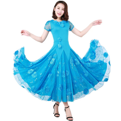 Modern Dance Dresses Performance Dresses National Standard Dance Dresses Performance Competition Skirt Waltz - Moderndancedress.com