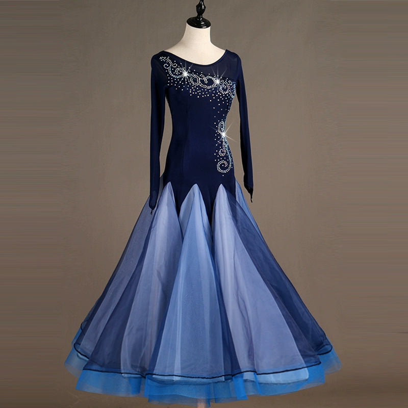 Ballroom Dance Dresses Modern Skirt Waltz Group Dance Costume National Standard Dance Dress - Moderndancedress.com