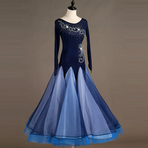 Ballroom Dance Dresses Modern Skirt Waltz Group Dance Costume National Standard Dance Dress - Moderndancedress.com