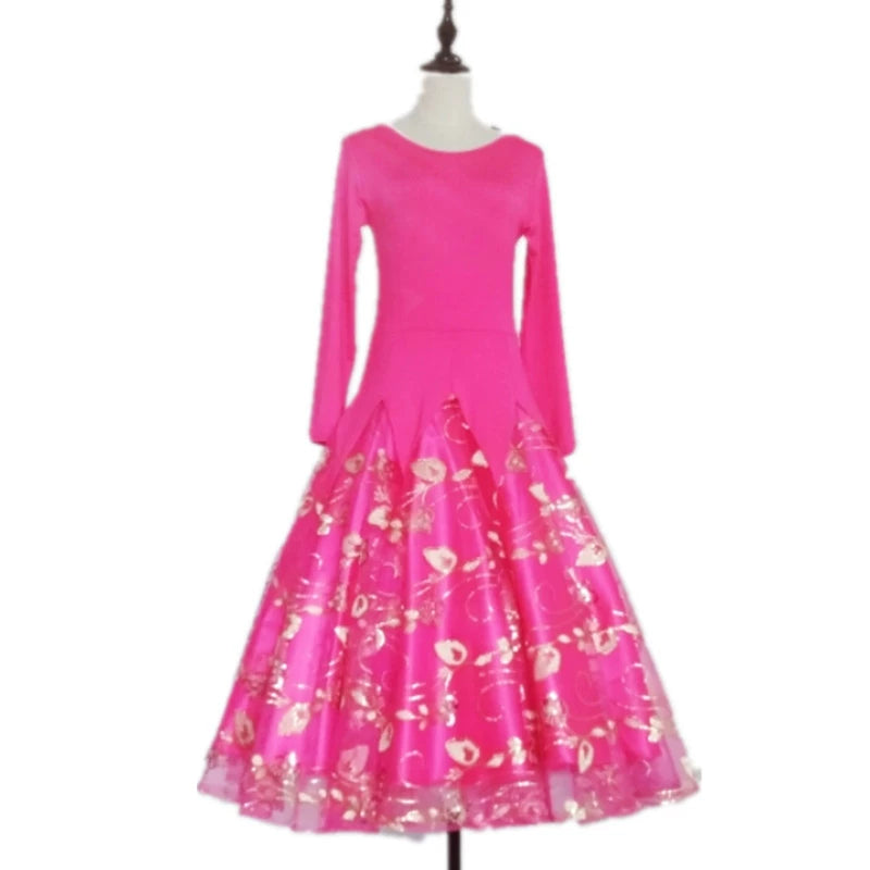 Women's Ballroom Dance Dresses Modern Dance Dress Competition Skirt Waltz Sequined Skirt - Moderndancedress.com