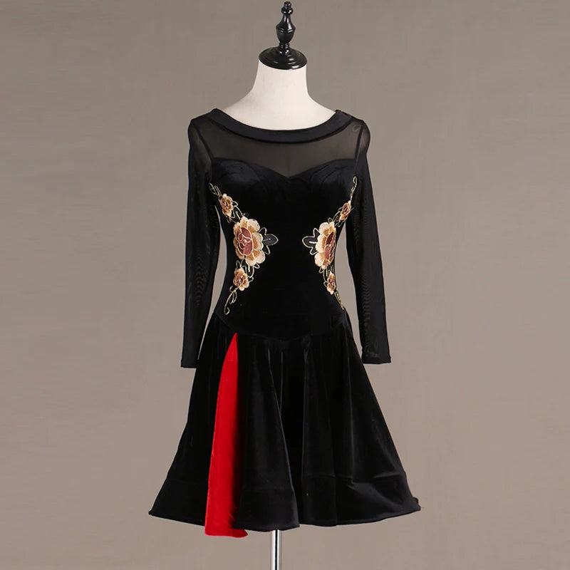 Latin Dance Dresses Latin Dance Competition Dresses / Rhinestones High Dress - Moderndancedress.com