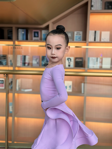 Blue green Latin ballroom dance competition dresses for girls kids salsa rumba chacha  standard dance uniforms - Moderndancedress.com