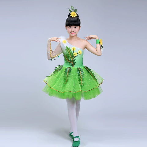 Girls Jazz Dance Costumes Children's green performance clothes environmental protection low carbon children's dance clothes - Moderndancedress.com