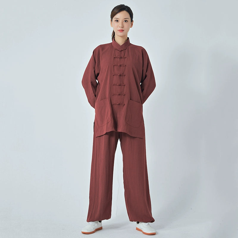 Tai Chi Suit Kung Fu Uniforms Cotton and Linen Men's and Women's Shadowboxing Clothing Baduanjin Chinese Style Martial Arts Practice Clothes Outfit - Moderndancedress.com
