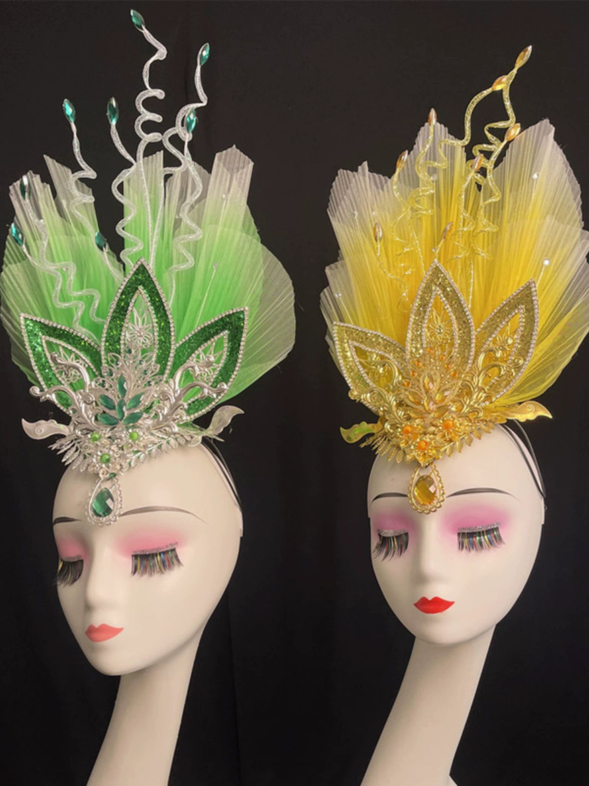 Opening Dance Performance Flowers Headdress Women Girls Model Show Pageant Catwalk Square Dance Yangko Dance Performance Head Piece - Moderndancedress.com