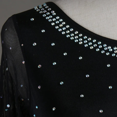 Latin Dance Dresses Women's Performance Spandex / Organza Ruching / Crystals / Rhinestones Sleeveless Dress - Moderndancedress.com
