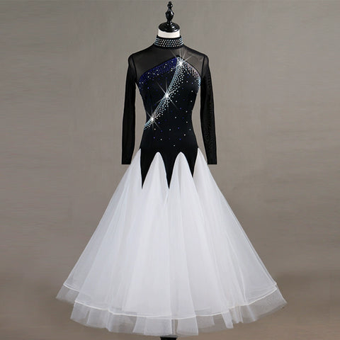 Ballroom Dance Dresses High-end diamond-inlaid high-collar modern dance competition dress, ballroom dance dress, National Standard Dance Costume - 