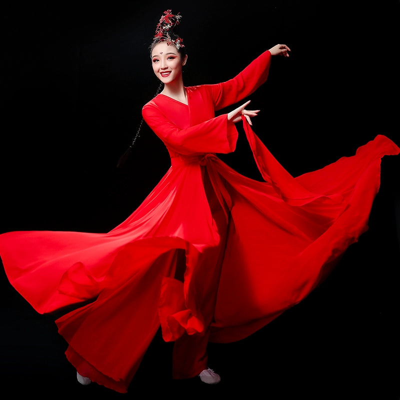 Chinese Folk Dance Costume Classical Dance Costume Chinese wind opening dance dress Modern Dance Costume Fairy Dress Adult - Moderndancedress.com