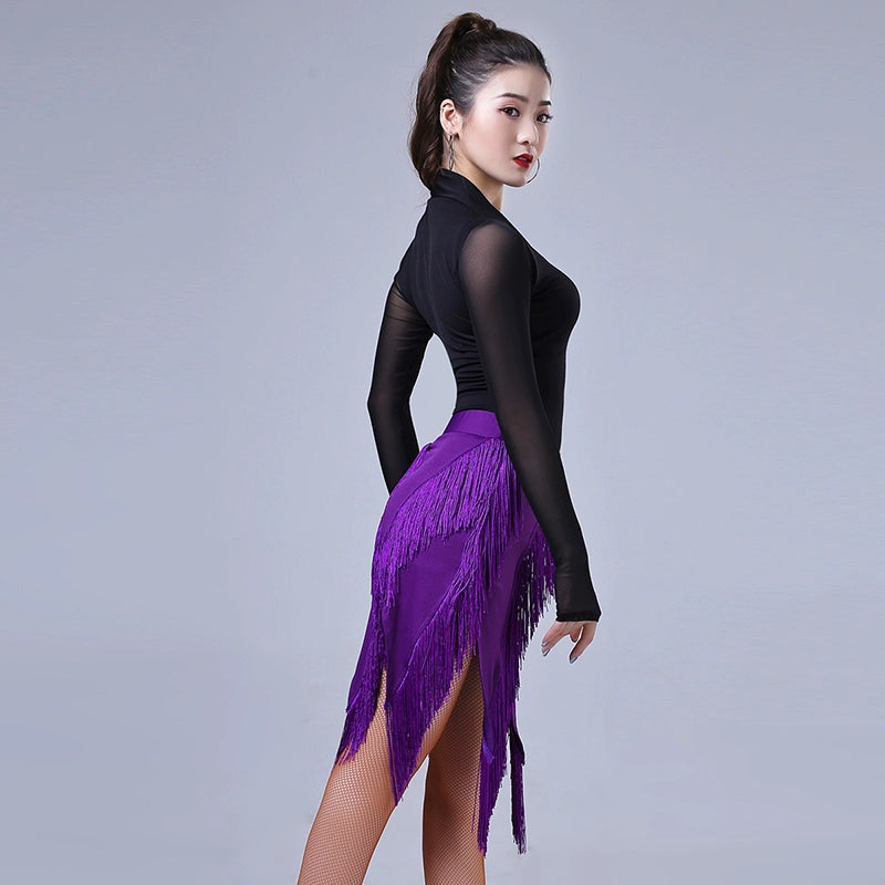 Latin fringe skirt ins suit adult training suit - Moderndancedress.com