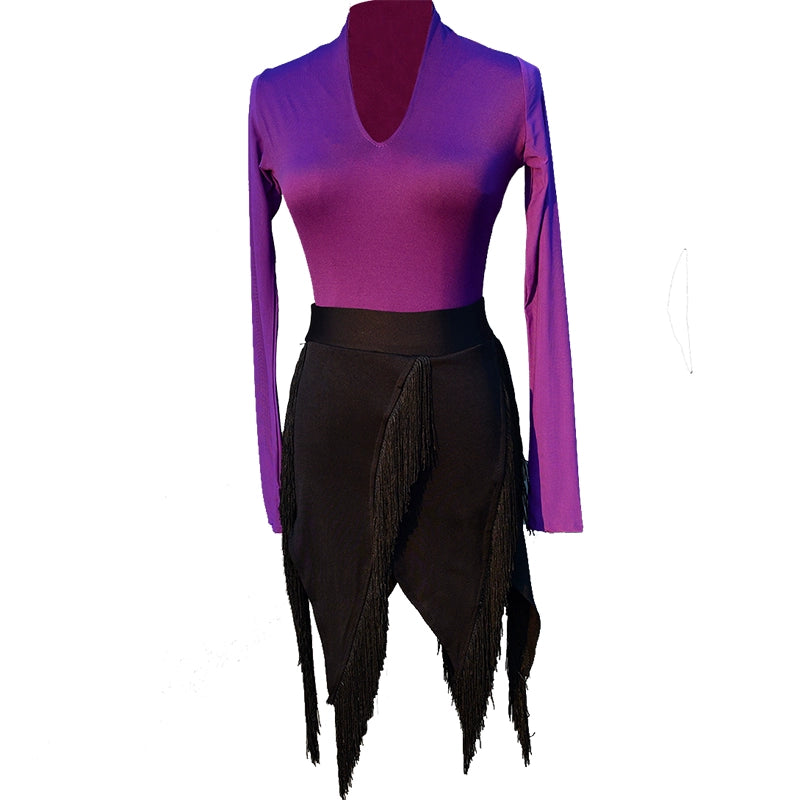 Latin fringe skirt ins suit adult training suit - Moderndancedress.com