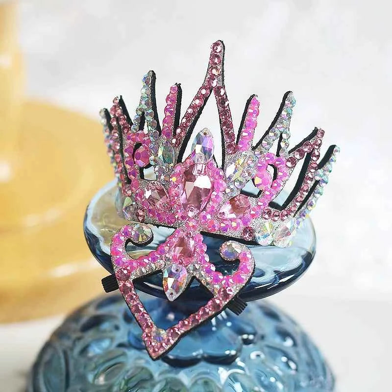 Rhinestone Artistic Gymnastics Figure Skating Crown for Kids Latin Ballroom Competition Performance Headdress