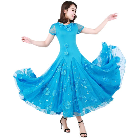 Modern Dance Dresses Performance Dresses National Standard Dance Dresses Performance Competition Skirt Waltz - Moderndancedress.com