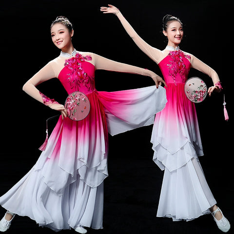 Chinese Folk Dance Costume Classical Dance Costume Female Chinese Fan Dance Costume National Dance Yangge Costume Umbrella Dance Adult