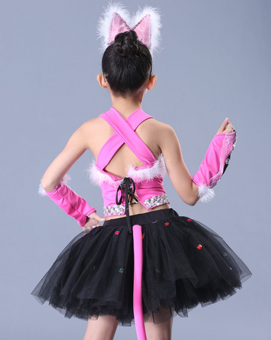 Girls Jazz Dance Costumes Children's dancers cat animal dances Penguin skirts, modern dance costumes