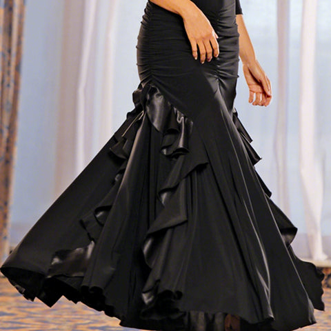Ballroom Dance Dresses Modern Skirt Competition Skirt, Friendship Skirt, Half-length Skirt, Big Dress, National Standard Dance Dress Competition Skirt - Moderndancedress.com