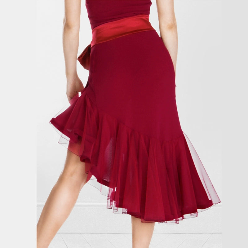 Latin Dance Costume Sexy shoulder slanting adult dress group stage Latin Dance Dress - Moderndancedress.com