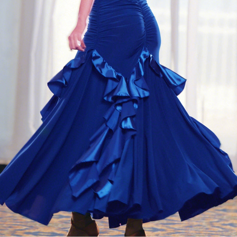 Ballroom Dance Dresses Modern Skirt Competition Skirt, Friendship Skirt, Half-length Skirt, Big Dress, National Standard Dance Dress Competition Skirt - Moderndancedress.com