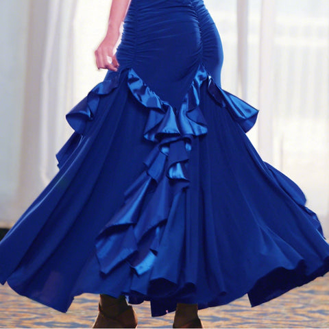 Ballroom Dance Dresses Modern Skirt Competition Skirt, Friendship Skirt, Half-length Skirt, Big Dress, National Standard Dance Dress Competition Skirt - Moderndancedress.com