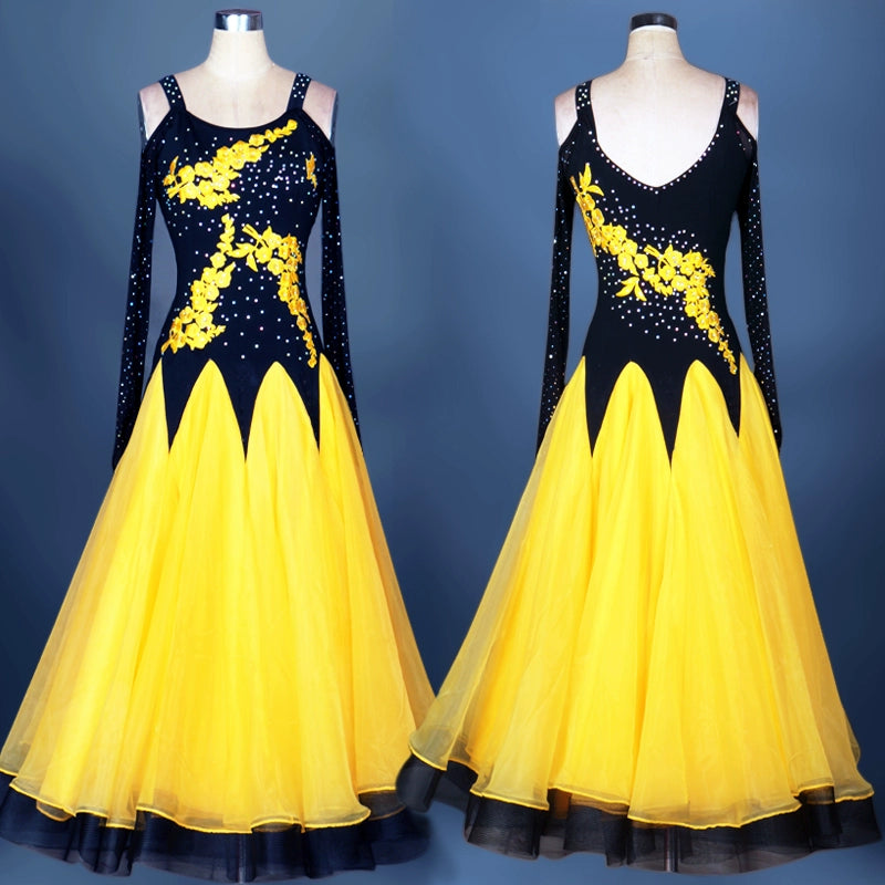 Ballroom Dance Dresses Advanced Skirt  Modern Dress, Friendship Dance, Big Dress, National Standard Dance Competition Costume - Moderndancedress.com