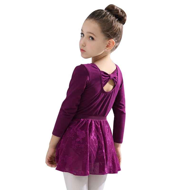 Girls ballet performance costumes gymnastics dresses children ballet dance leotards wrap skirt