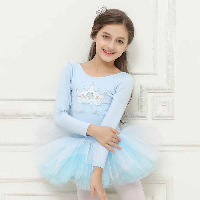 Long-sleeved children's ballet dress children's exercise clothes long-sleeved suit grading suit ballet skirt - Moderndancedress.com