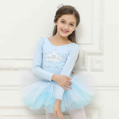Long-sleeved children's ballet dress children's exercise clothes long-sleeved suit grading suit ballet skirt - Moderndancedress.com